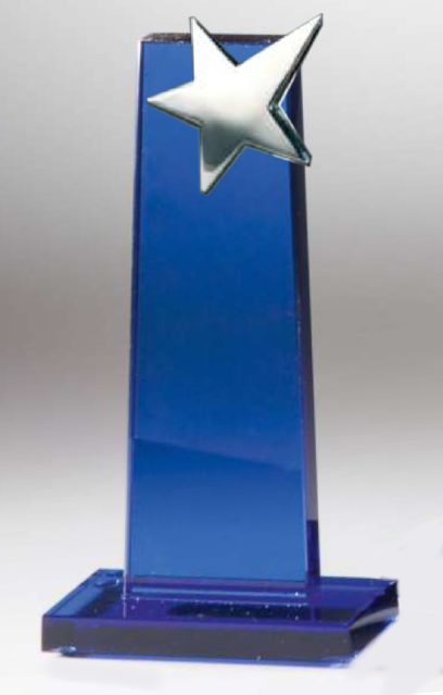 Glas Trophen Blau